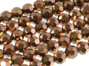 8mm Metallic Gold Glass Round about 15.5" [uc8b18]