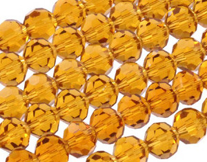 10mm Topaz Glass Faceted Round About 35 Beads [uc9a12]