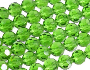10mm Emerald Glass Faceted Round About 35 Beads [uc9a17]