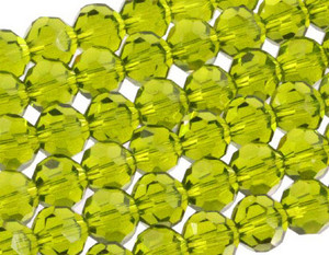 10mm Peridot Glass Faceted Round About 3 Beads [uc9b25]