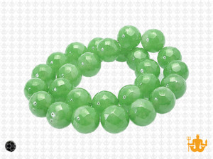 10mm Green Opal Quartz Faceted Round Beads 15.5" synthetic [uc9b3]