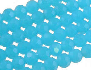 10mm Aqua Opal Quartz Faceted Round Beads About 35 Beads synthetic [uc9b6]