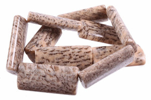 20x40mm Sesame Agate Pillow Beads 15.5" natural [w303]