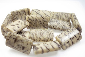 20x30mm Sesame Agate Pillow Beads 15.5" natural [w403]