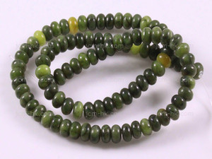 6mm Nephrite Jade Rondelle Beads 15.5" natural [h3a18-6]