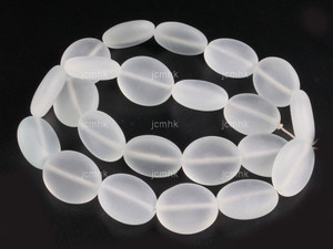 14x18mm Matte Crystal Oval Beads 15.5" synthetic [wa129m]