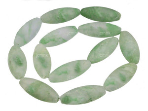 12x30mm Matte Greenberry Pipe Beads 15.5" synthetic [wa148m]