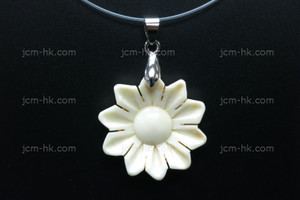 28X30mm Buffalo Bone Flower Designer Bead Pendant [z1266]