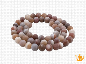 6mm Matte Brown Banded Agate Round Beads 15.5" dyed [6f25m]