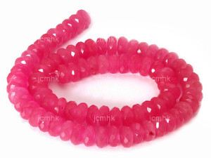6mm Ruby Jade Faceted Rondelle Beads 15.5" dyed [sc2b76]
