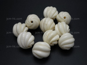 14mm Buffalo Bone Twisted Round Beads 25pcs. [z2024]