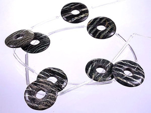 20mm Zebra Agate Donut Beads 15.5" [s622]