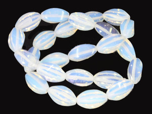20x5mm Moonstone Opalite Coin Beads 7" synthetic [w217]
