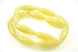 10x20mm Golden Jade Pipe Beads 7" natural [w129]