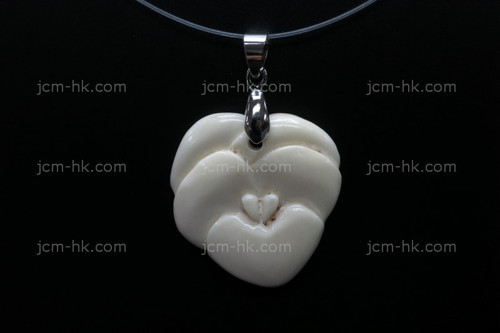 30X32mm Buffalo Bone Flower Designer Bead Pendant [z1297]