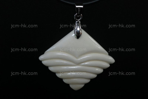 42x35mm Buffalo Bone Carved Designer Bead Pendant [z5014]