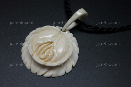 38mm Buffalo Bone Rose Flower Designer Bead Pendant [z5271]