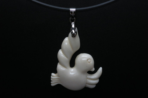 35x45mm Buffalo Bone Bird Designer Bead Pendant [z8294]