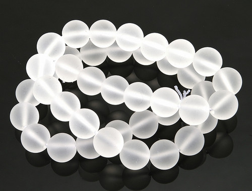 10mm Matte Crystal Round Beads 15.5" synthetic [10a5m]