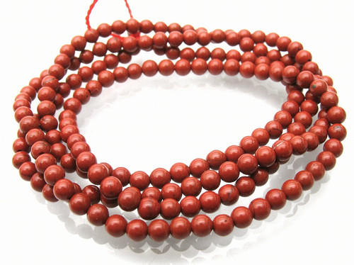 4mm Red Jasper Round Beads 15.5" natural [4r12]