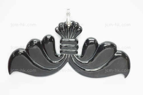 110x50mm Buffalo Horn Carved Designer Bead Pendant [z5369]