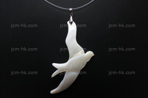 55x90mm Mother of Pearl Bird Designer Bead Pendant [z7325]