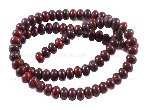 8mm Poppy Jasper Rondelle Beads 15.5" natural [h3b22-8]