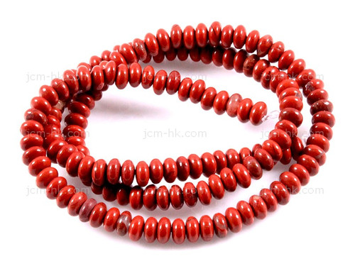 8mm Red Jasper Rondelle Beads 15.5" natural [h3r12-8]