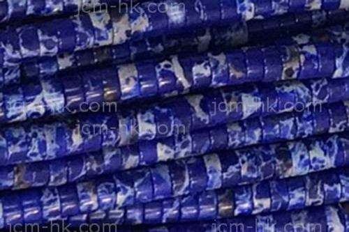 6mm Lapis Sea Sediment Heishi Beads 15.5" dyed [h4r55l-6]