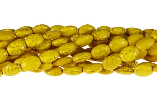 13x18mm Yellow Magnesite Oval Beads 15.5" [t381y]