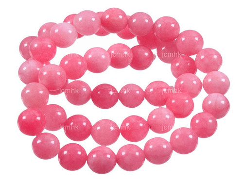 10mm Pink Jade Round Beads 15.5" dyed [10b5f]