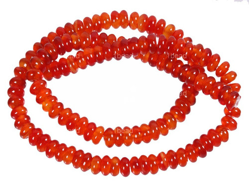 4mm Carnelian Rondelle Beads 15.5" heated [a304a]