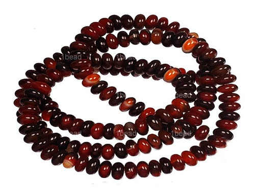 4mm Natural Banded Agate Rondelle Beads 15.5" [a314a]