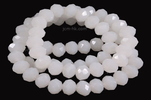 6mm Snow Quartz Faceted Rondelle Beads 15.5" [h6b40-6]