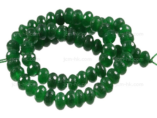 8mm Malachite Jade Faceted Rondelle Beads 15.5" dyed [h6b77-8]