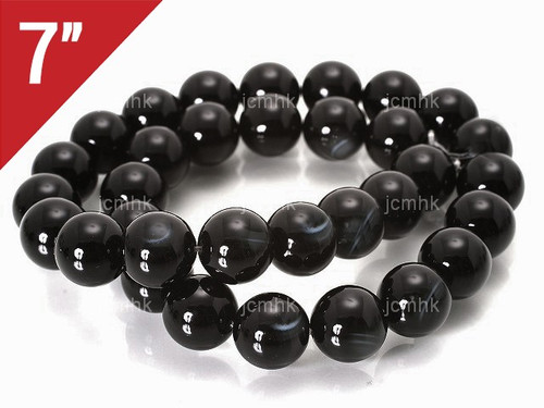 10mm Black Agate Round Loose Beads About 7"Natural dyed [i10f16]