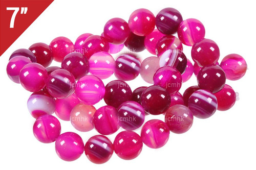 10mm Rose Banded Agate Round Loose Beads About 7" dyed [i10f21]