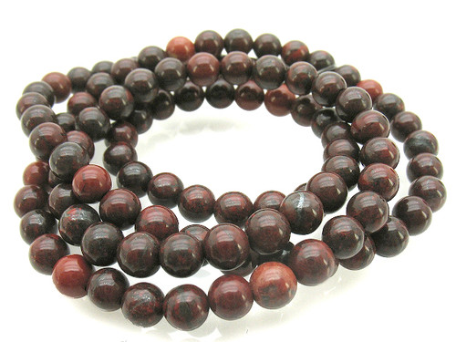 10mm Poppy Jasper Round Beads 15.5" natural [10b22]