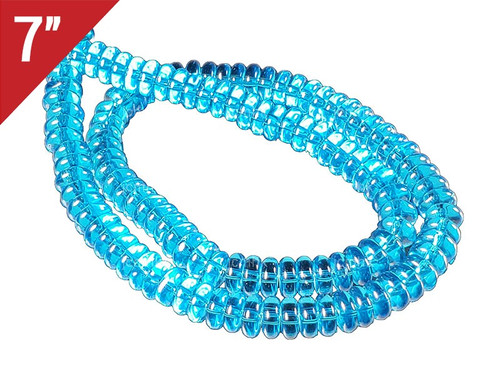 8mm Aquamarine Rondelle Loose Beads 7" synthetic [iu90a34]