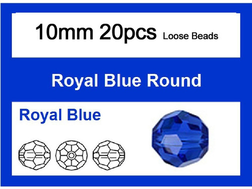 10mm Sapphire Crystal Faceted Round Loose Beads 20pcs. [iuc9a14]