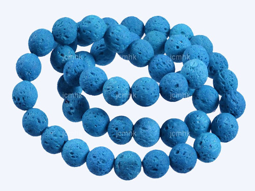 8mm Volcano Turquoise Lava Round Beads 15.5" dyed [8kt]