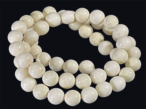 8mm Natural Buffalo Bone Beads 7" A Grade [8z1]