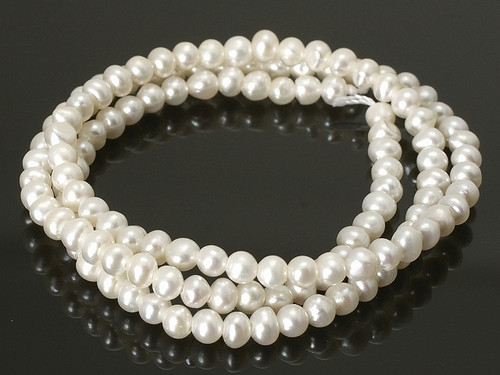 3-4mm roundly Freshwater Pearl 14-15" AA Grade Lustre [p4r]