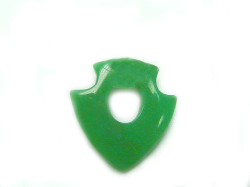 35mm Green Aventurine Shield Beads 2pcs. [y945b]