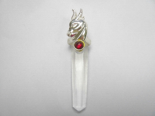925 Sterling Silver 45mm Crystal Healing Crystal Point Pendant [y739-a4]