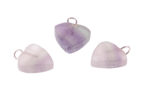 10mm Matte Fluorite Heart With Eye Pin, 2pcs. [y200h]