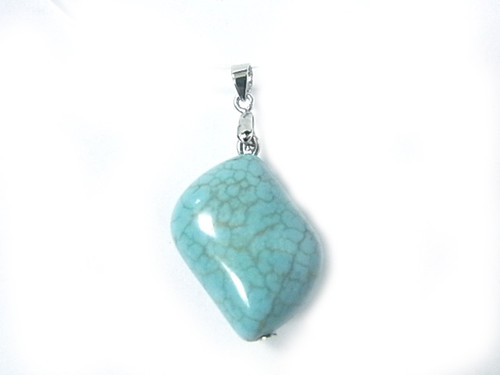 22mm Blue Turquoise S Shape Pendant [y237f]