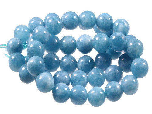 6mm Aquamarine Round Beads 15.5" dyed quartz [6r75]