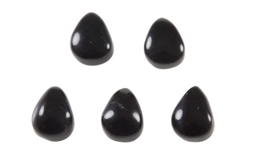 5x7mm Black Agate Pear Cabochon 5pcs 3mm thick [y710b]