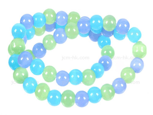 6mm Chrysprase, Aqua Quartz & Chalcedony Round Beads 15.5" synthetic [6x32]